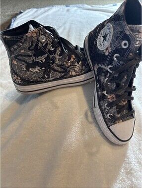 Converse Chuck Taylor Cons Dragon Floral Print Mens 5 Women’s 7 black/Pink(2236)